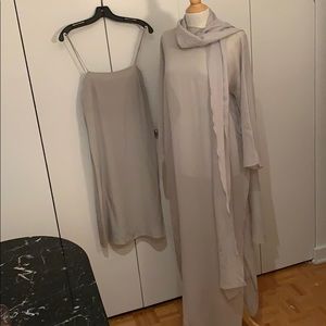 Vintage grey strappy dress set